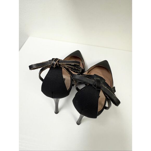Zac Zac Posen Women's Veronique Textured Fabric Leather Bow Pumps Pointed Toe 8 - Picture 3 of 7